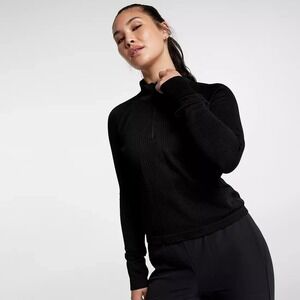 NWT Women's Medium CALIA‎ Focus Relaxed Seamless 1/4 Zip - Pure Black XXL